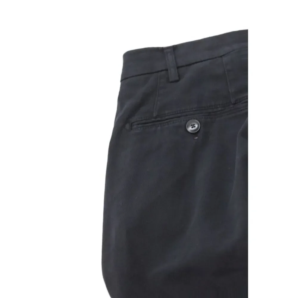 Canali Mens Chino Pants Black Button Cotton Size 44